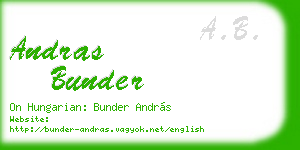andras bunder business card