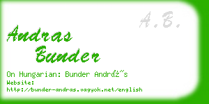 andras bunder business card